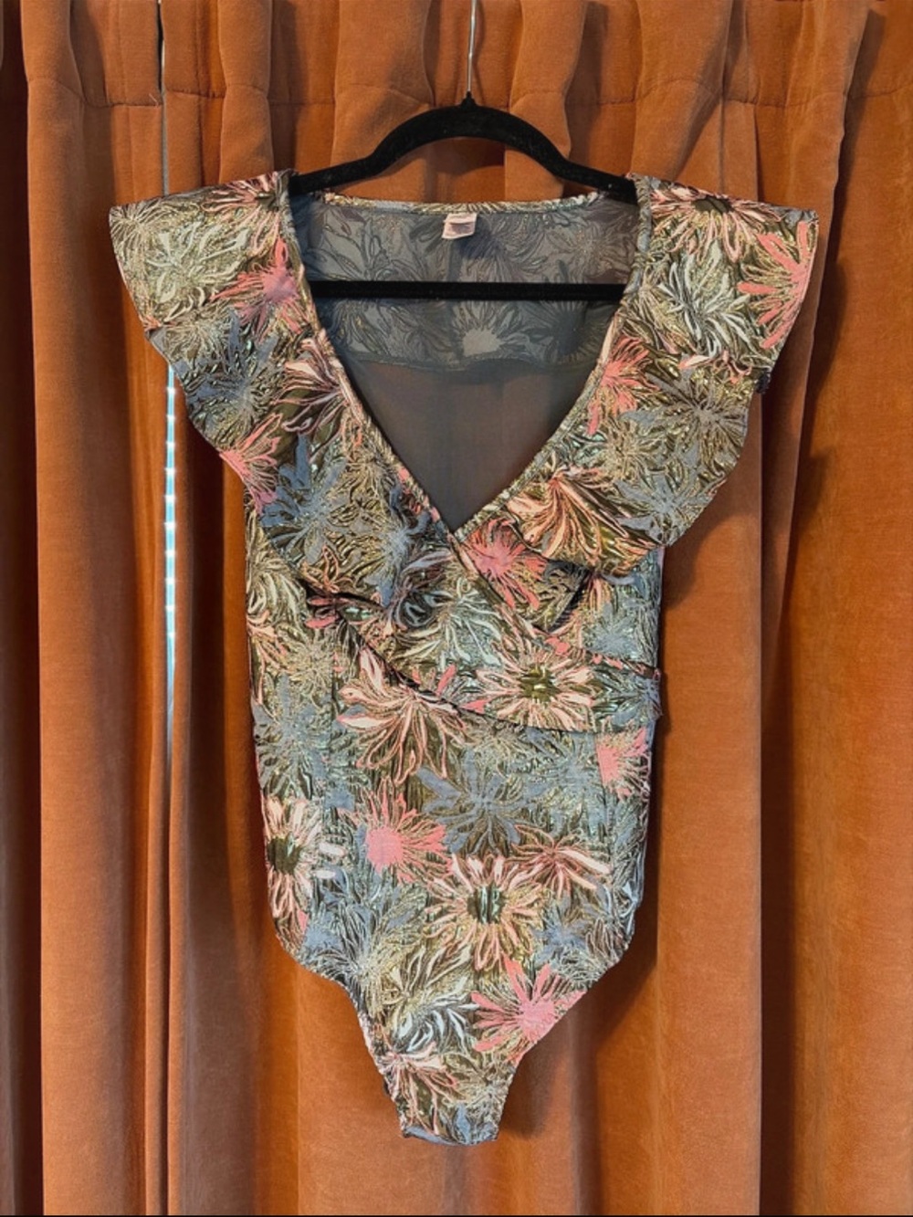 Victorias Secret Dream Angels Metallic Brocade Bodysuit Top Leotard